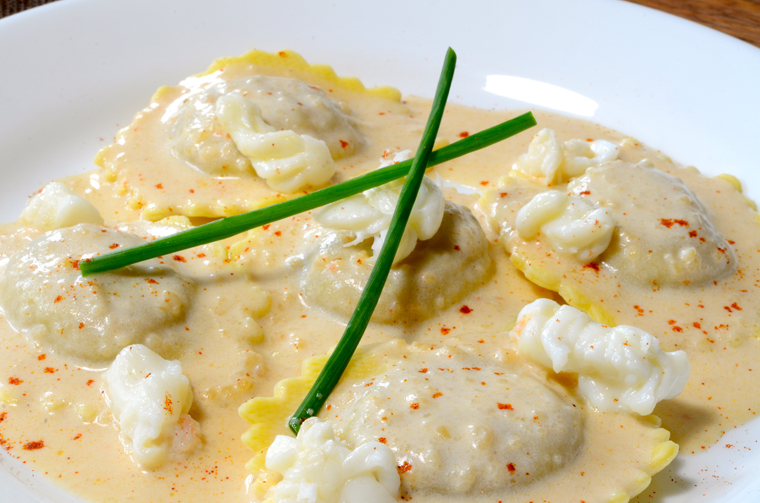 Ravioli with Lobster Cream Sauce